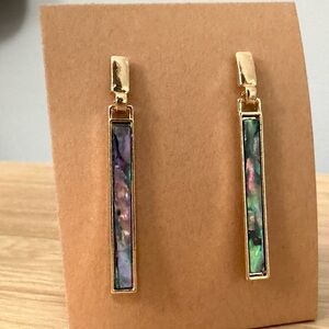 Gold and Multicolor Bar Drop Earrings